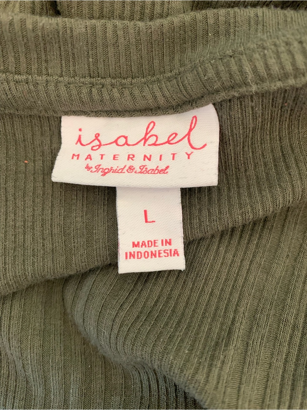 Isabel Maternity by Ingrid & Isabel Olive • V-Neck Short Sleeve Top - Picture 3 of 4